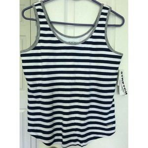 New York Laundry NYL Stretch Blue White Striped Women's Tank Top Camisole M NWT